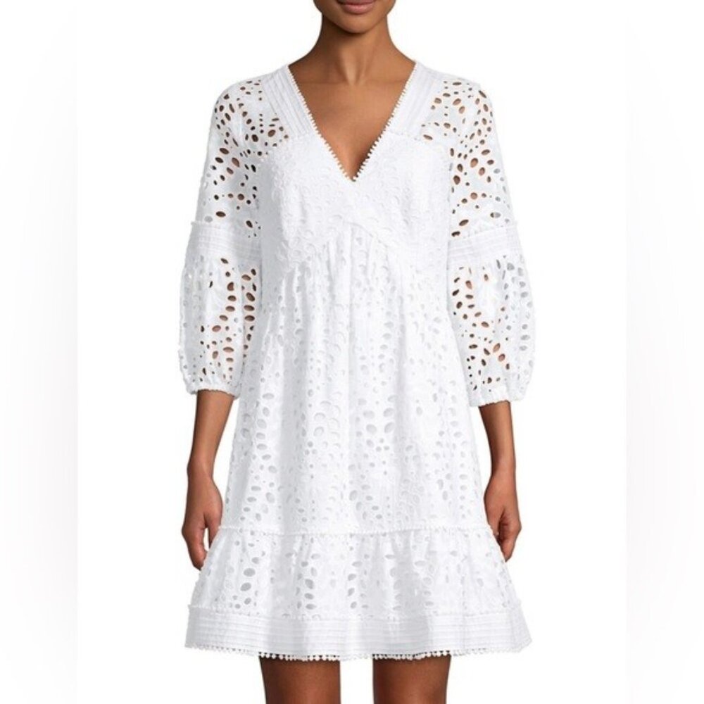 Lilly Pulitzer Lucinda Dress in Resort White Large Petal Eyelet - Picture 2 of 7